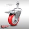 Service Caster 4 Inch SS Red Polyurethane 12mm Threaded Stem Caster with Total Lock Brake SCC-SSTSTTL20S414-PPUB-RED-M1215 - alternate 1
